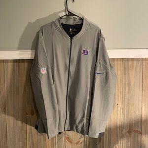 ny giants nfl on field apparel grey windbreaker jacket size xl Nike